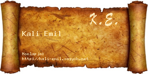 Kali Emil névjegykártya