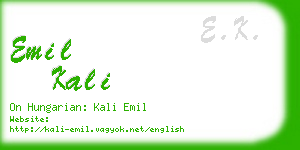 emil kali business card